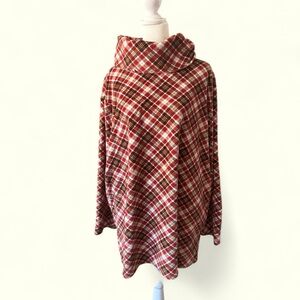 Elegant Plaid Cowl Neck Sweater